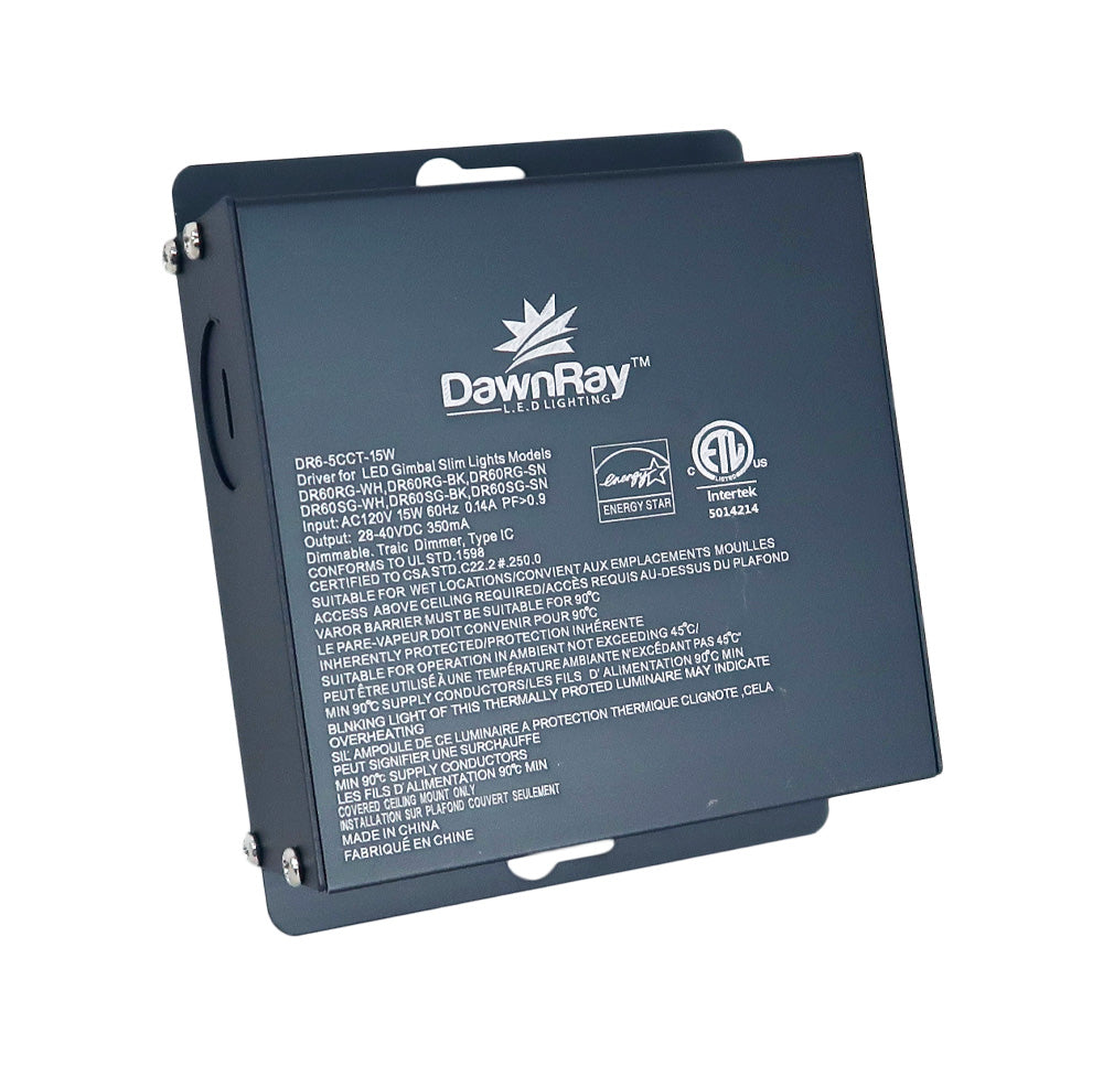 Dawnray DR60RG-WH/BK 6" LED Gimbal Recessed Fixture