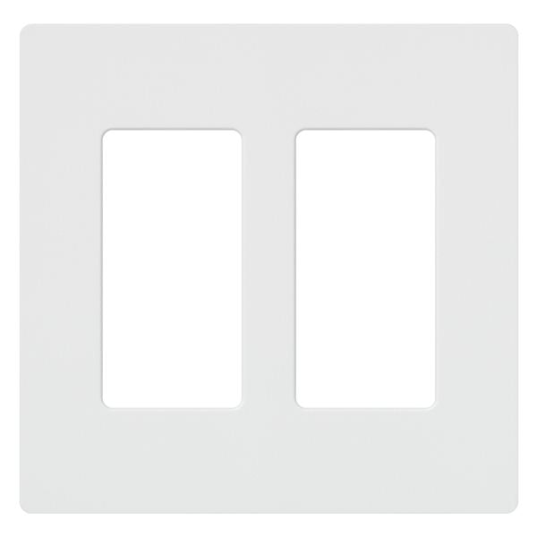 Lutron CW-2-WH Claro 2 Gang Wallplate, Gloss White
