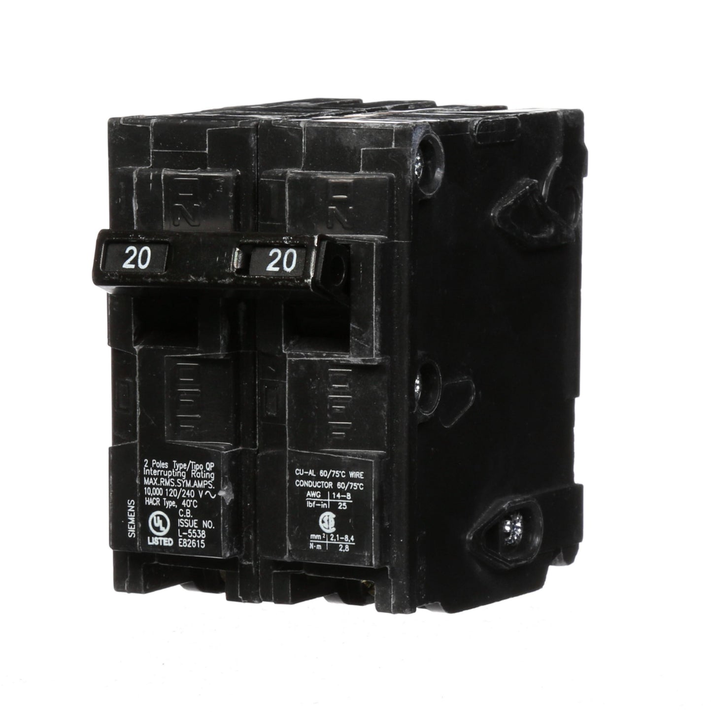 Q220 - Siemens 20 Amp 2 Pole Circuit Breaker