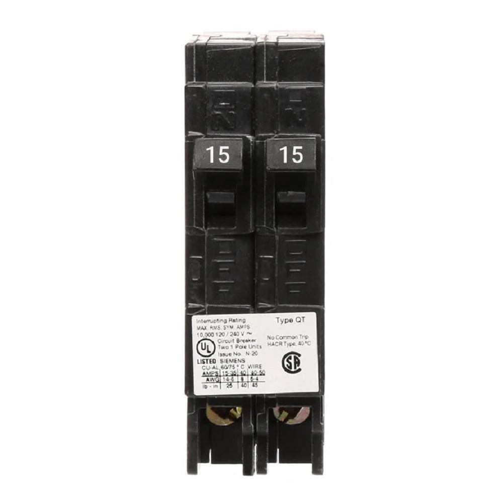 Q1515NC - Siemens Tandem 15/15 Amp Single Pole Circuit Breaker
