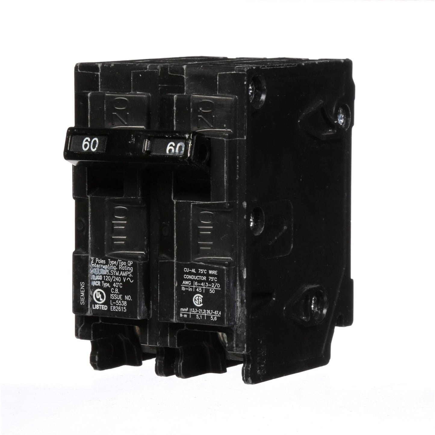 Q260 - Siemens 60 Amp 2 Pole Circuit Breaker