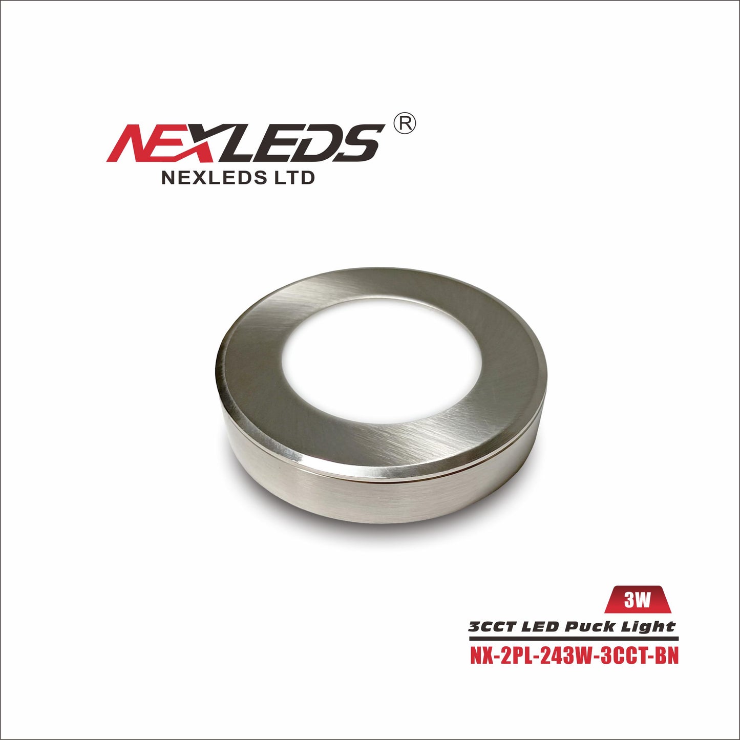Nexleds LED Puck Light 3CCT, 24V – 3W