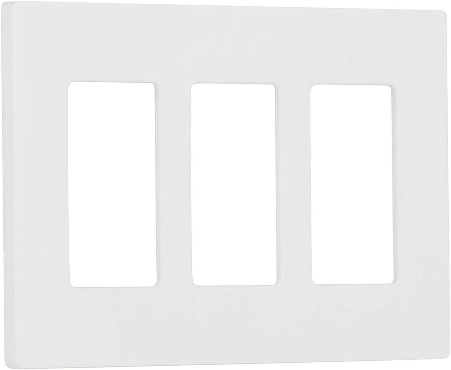 Lutron CW-3-WH Claro 3 Gang Wallplate, Gloss White