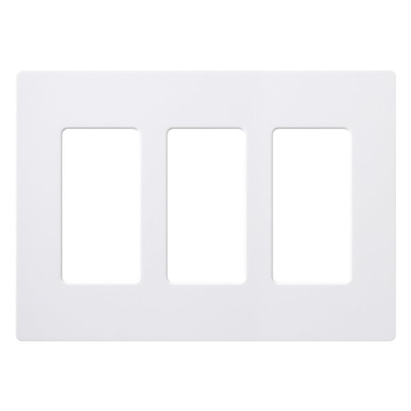 Lutron CW-3-WH Claro 3 Gang Wallplate, Gloss White