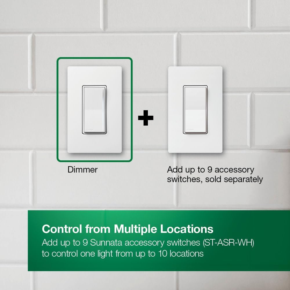 Lutron STCL-153MH-WH-C Sunnata Touch Dimmer with LED+ Advanced Technology