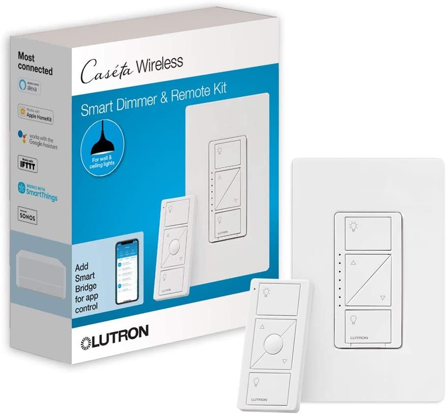 Lutron P-PKG1W-WH-C Caséta 150W 3 Way Wireless Dimmer
