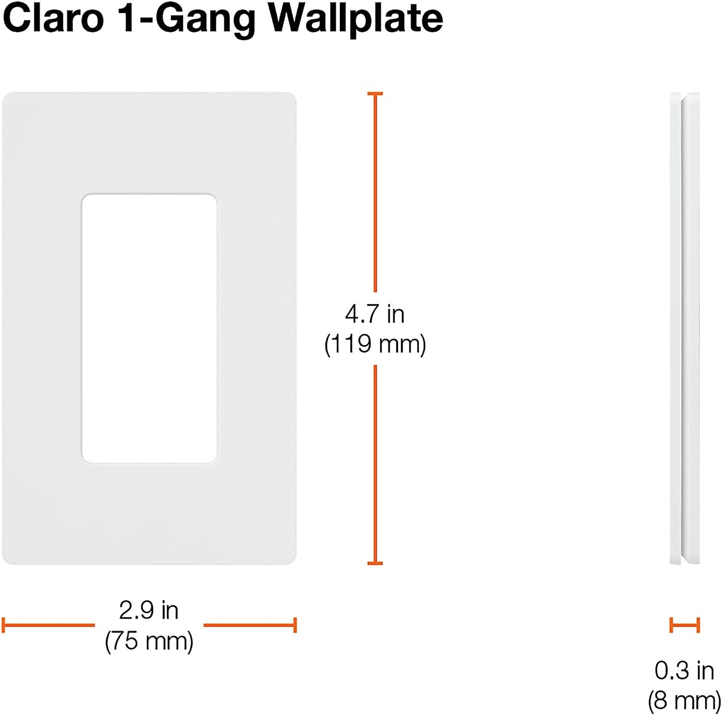 Lutron CW-1-WH Claro 1 Gang Wallplate, Gloss White
