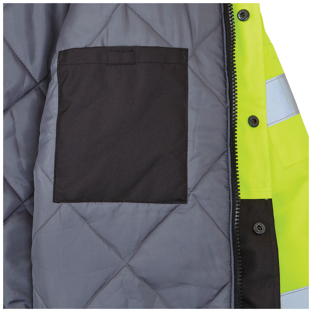 60501 | Klein Tools High‑Visibility Winter Bomber Jacket, ANSI Type R Class 3