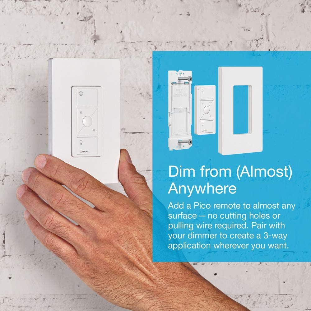 Lutron P-PKG1W-WH-C Caséta 150W 3 Way Wireless Dimmer