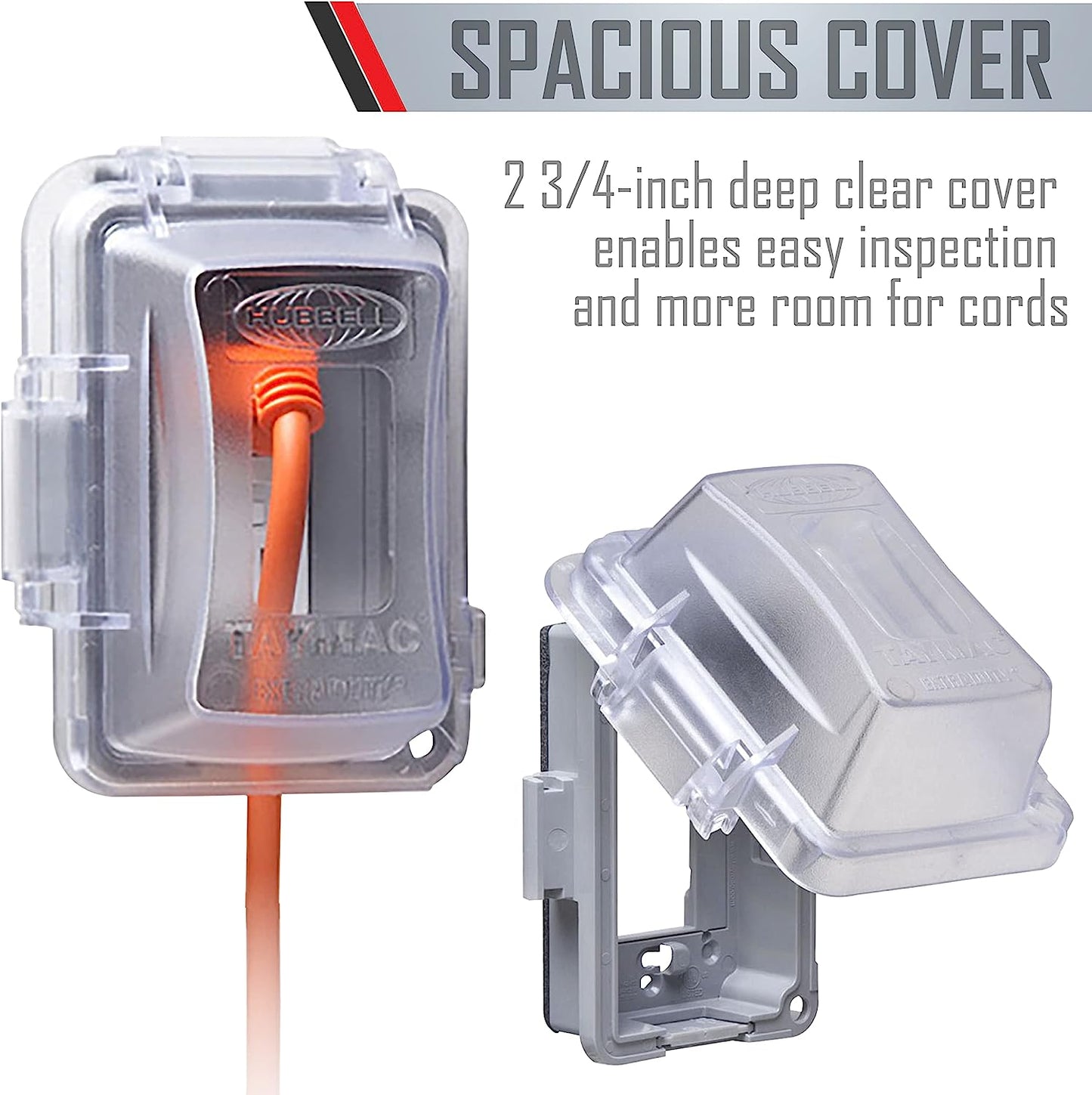 TayMac MM410C Weatherproof In-Use Outlet Cover, Horizontal/Vertical, 16-in-1, 2-3/4 in. Deep