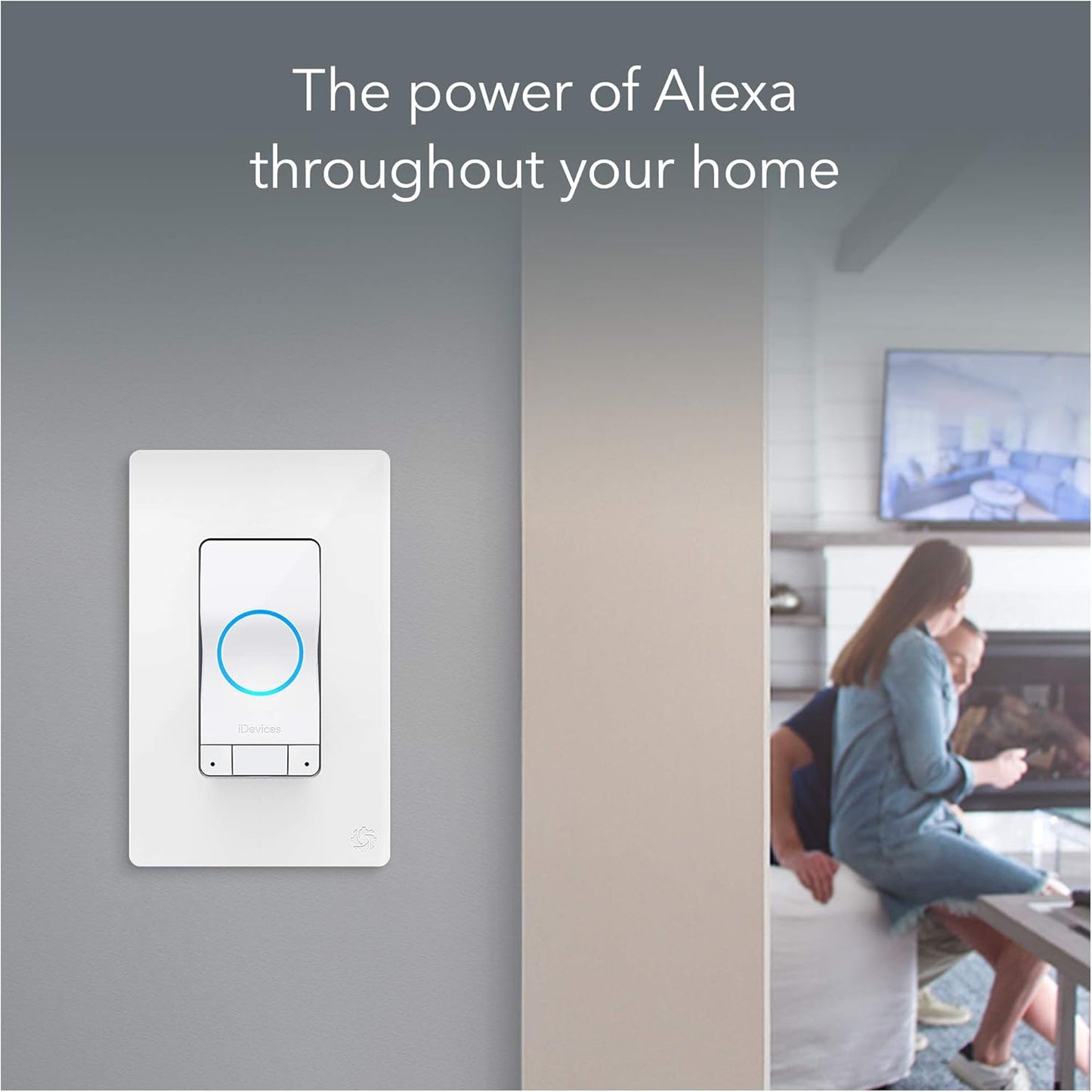 iDevices IDEV0022 Instinct Smart Switch | Wi-Fi Enabled | Alexa Built-in | Motion Sensing | 120V | White