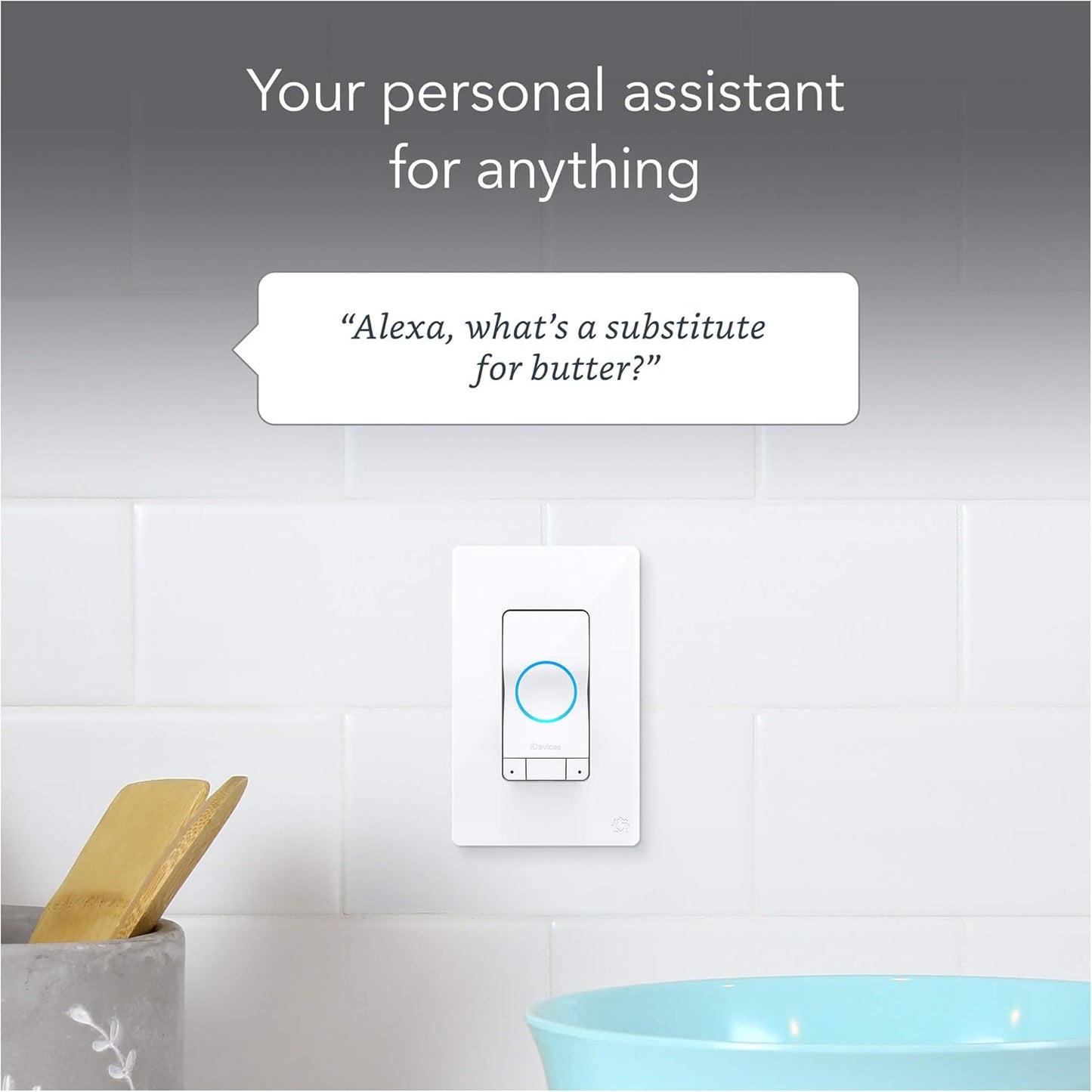 iDevices IDEV0022 Instinct Smart Switch | Wi-Fi Enabled | Alexa Built-in | Motion Sensing | 120V | White