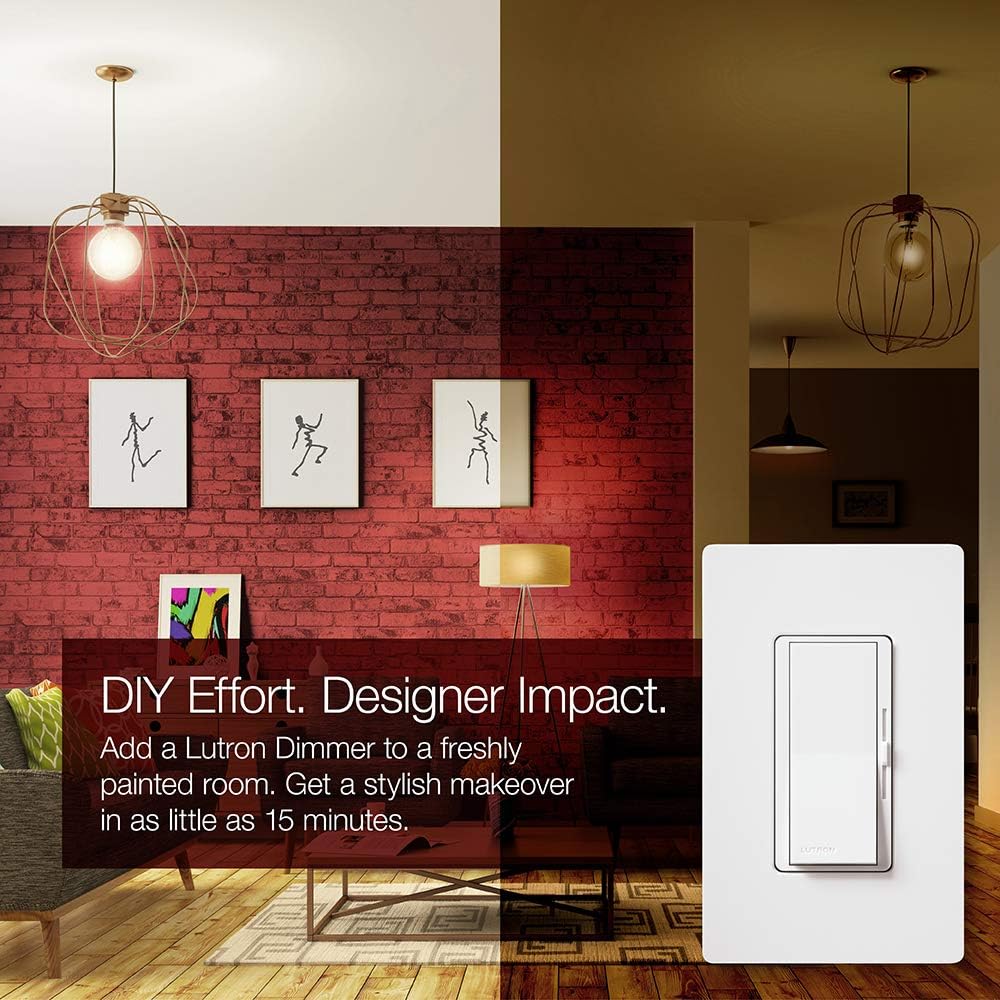 Lutron DVCL-153PH-WHC Diva LED+ Dimmer Switch, Single Pole or 3-Way, White