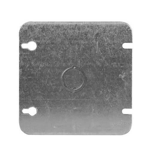 72C6 | Hubbell 4-11/16 in. Tapa cuadrada, tapa plana, abertura de nocaut de 1/2 y 3/4 in.