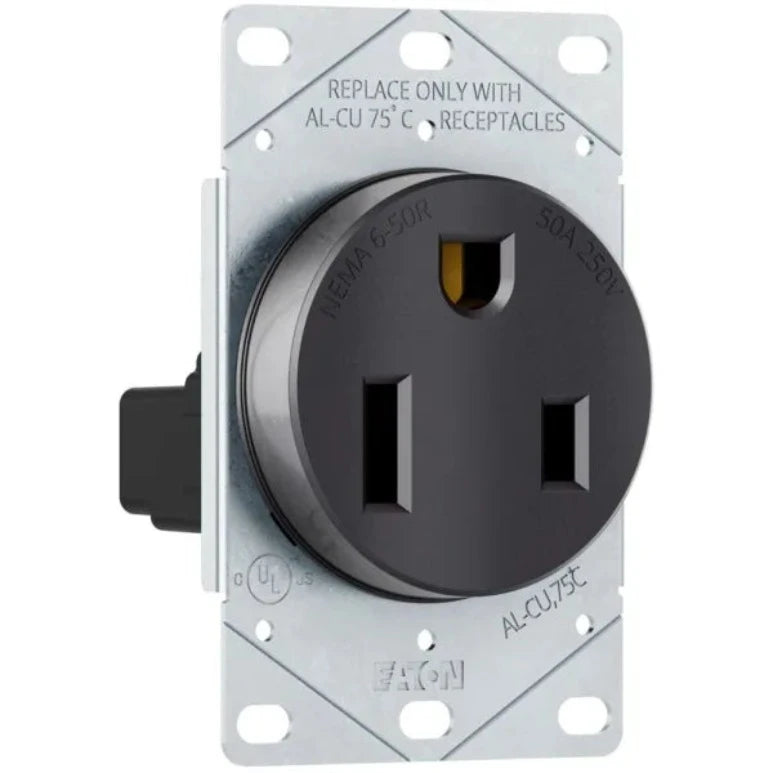 1254BK-BOX | Eaton 50A 250V Receptacle (NEMA 6-50R)