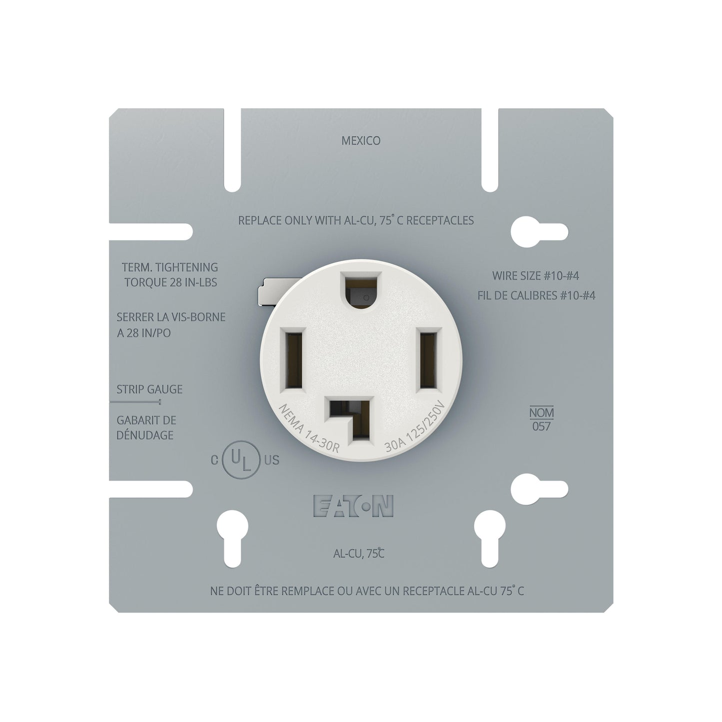 Eaton AH1167W-C-BX-L Dryer Receptacle