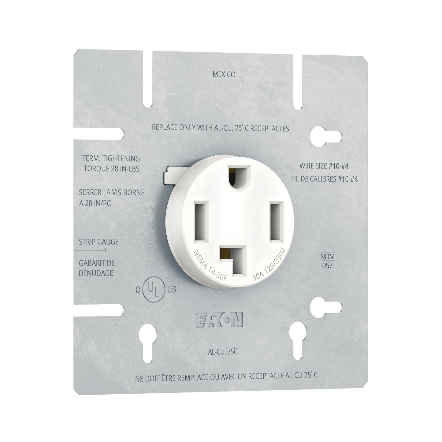 Eaton AH1167W-C-BX-L Dryer Receptacle
