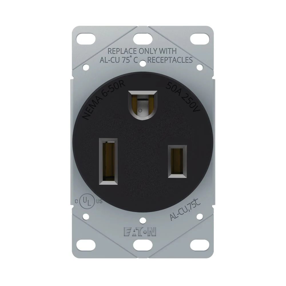 1254BK-BOX | Eaton 50A 250V Receptacle (NEMA 6-50R)