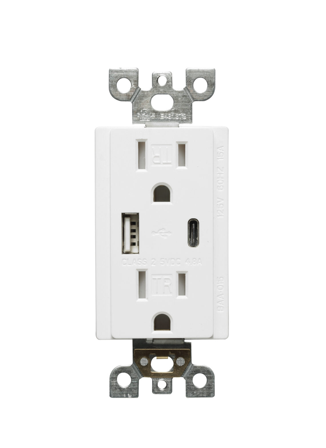 Votatec BAA-015 15A USB Charger & Duplex Receptacle (TR) TYPE A+C