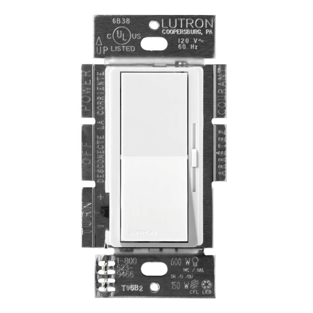 Lutron DVCL-153P-WHC Diva LED+ Dimmer Switch in white