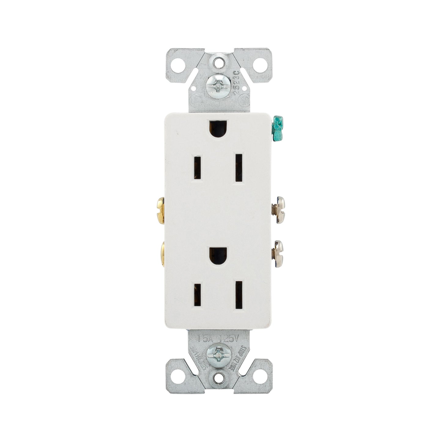Eaton TR1107W Tamper-Resistant Decora Duplex Receptacle, 15A, 5-15R, White