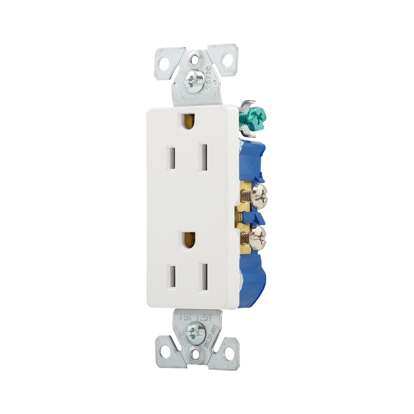 Eaton TR1107W Tamper-Resistant Decora Duplex Receptacle, 15A, 5-15R, White