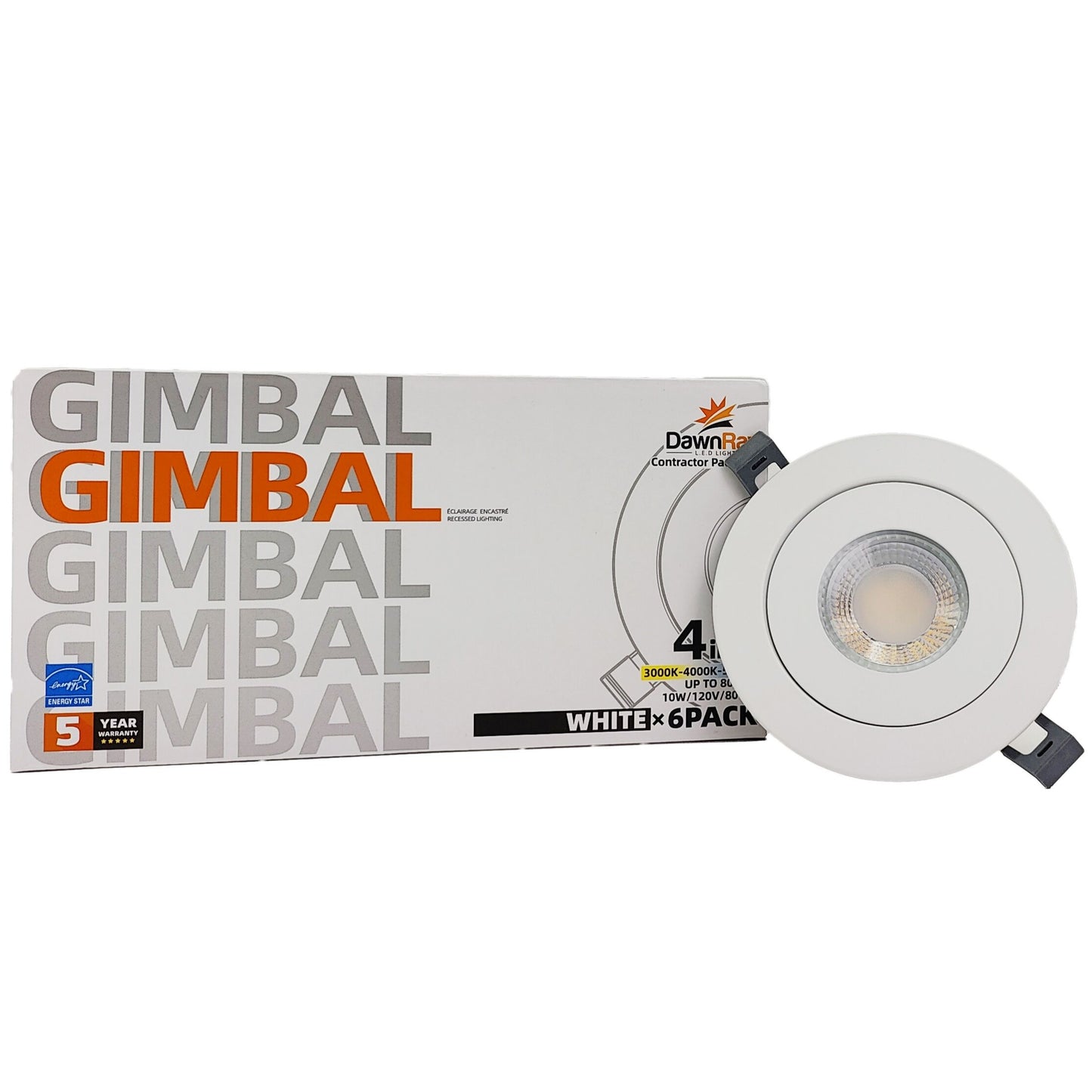 Dawnray CP04GR-WH/BK 4" LED Slim Gimbal Round - 6pcs in One Pack