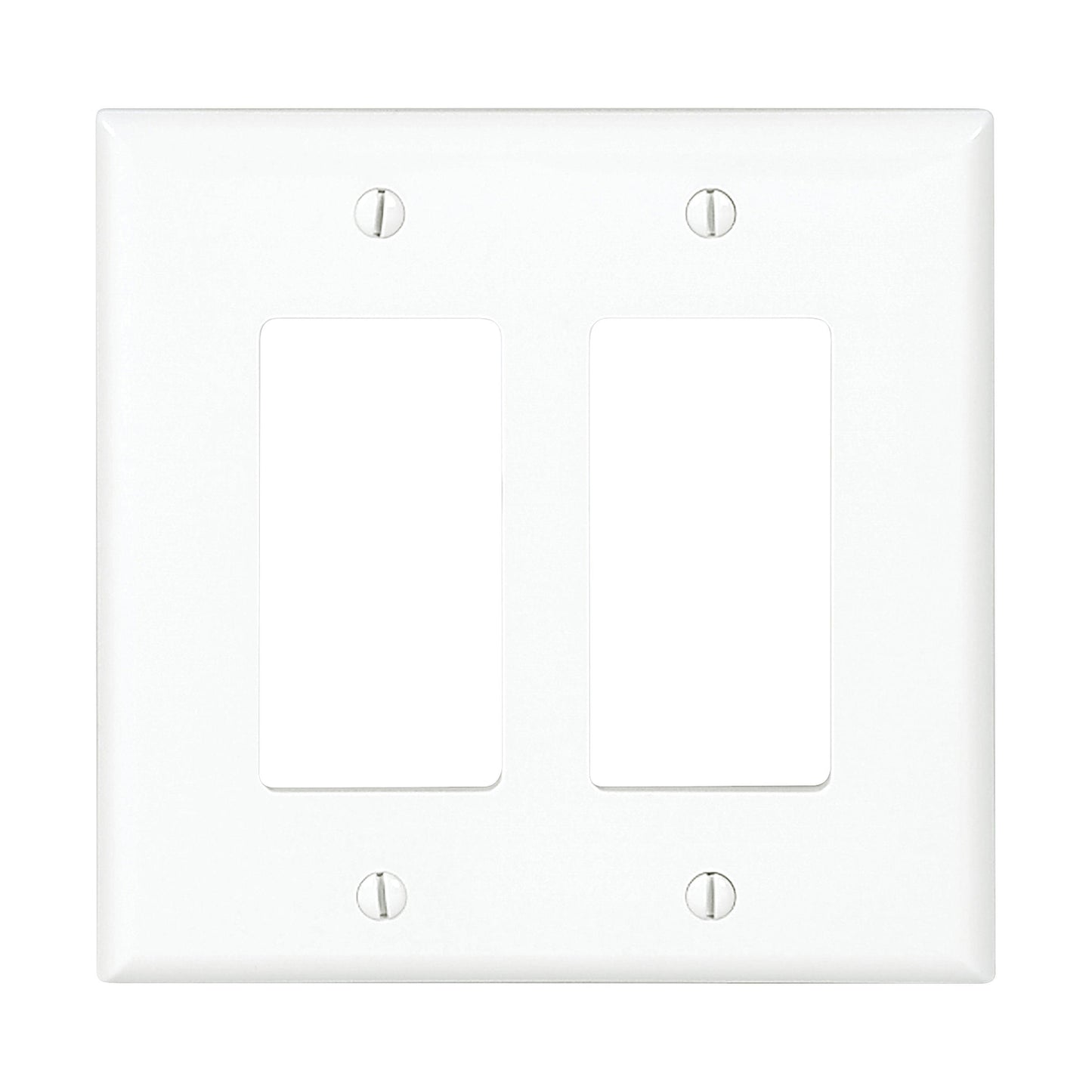 Eaton PJ262W 2-Gang Decora Mid-size Wallplate, White