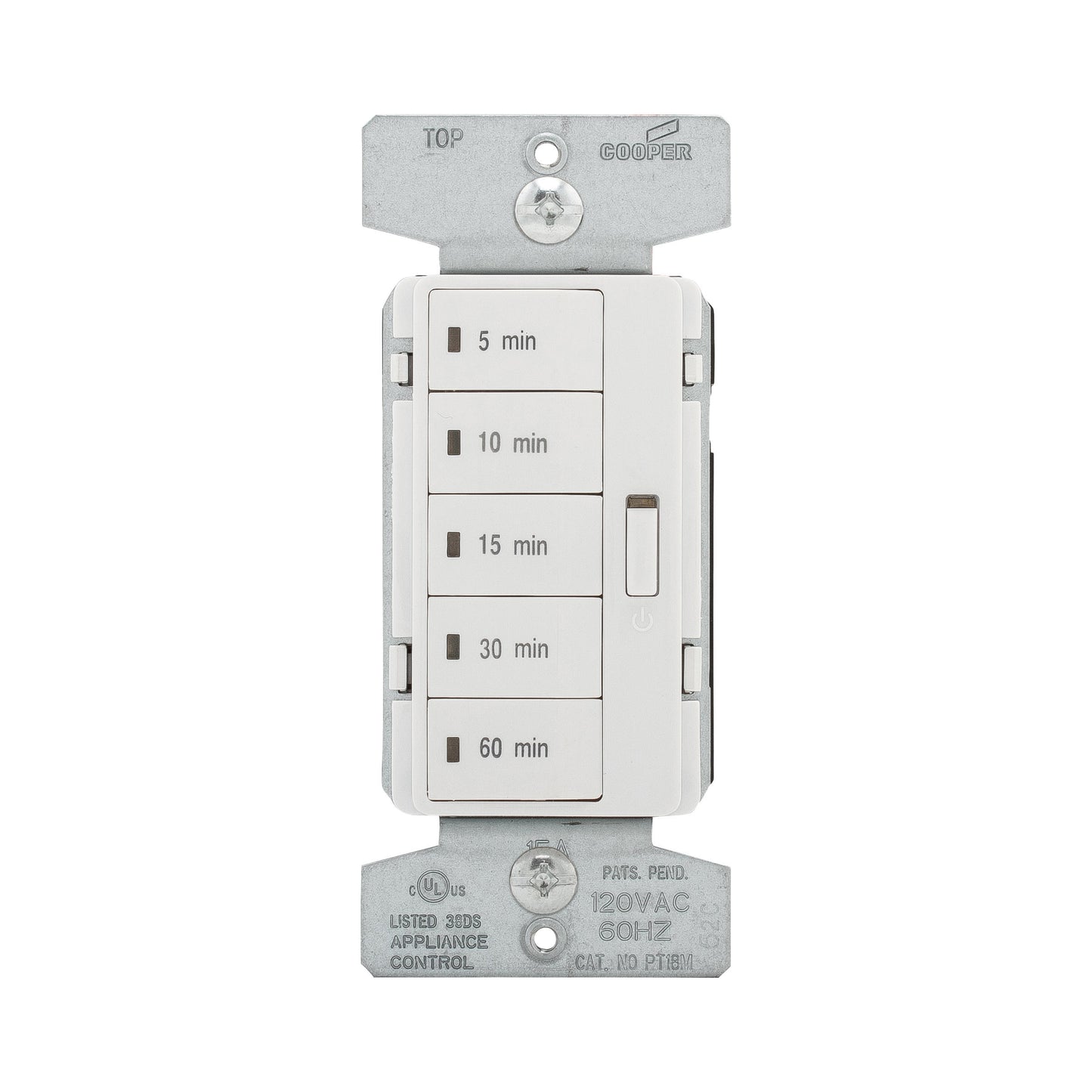 Eaton PT18M-W Single Pole 5-Button Programmable Timer with OFF, White