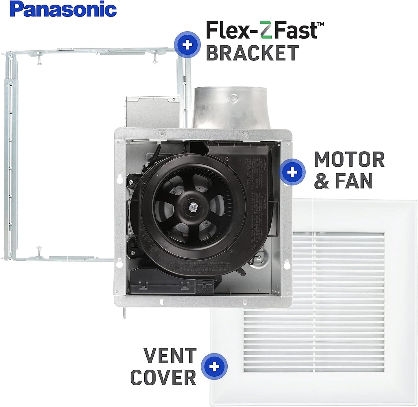 Panasonic FV-0510VS1 WhisperValue® DC Spot Ventilation Fan, Low Profile, 50/80/100 CFM