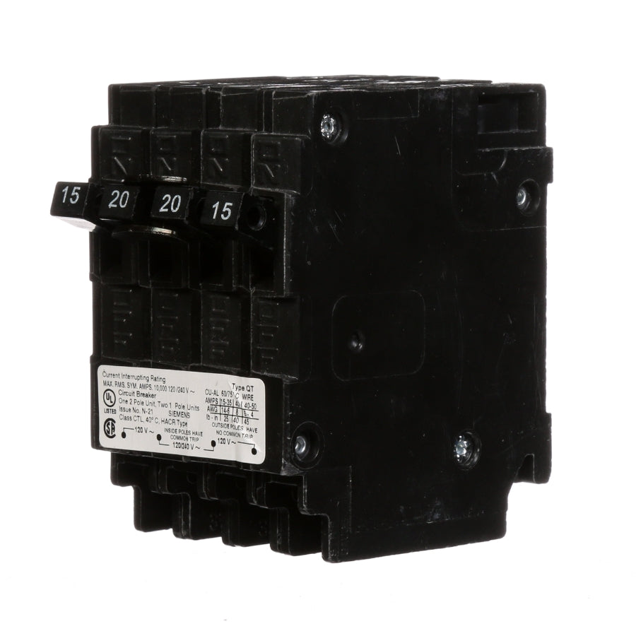 Q21520CTNC - Siemens 15/20/15 Amp Quad Circuit Breaker
