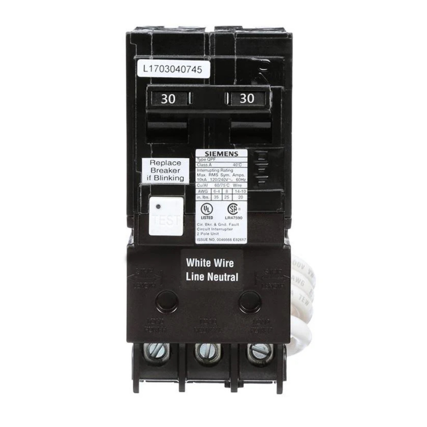 QF230A - Siemens 30A GFCI (Ground Fault) Breaker