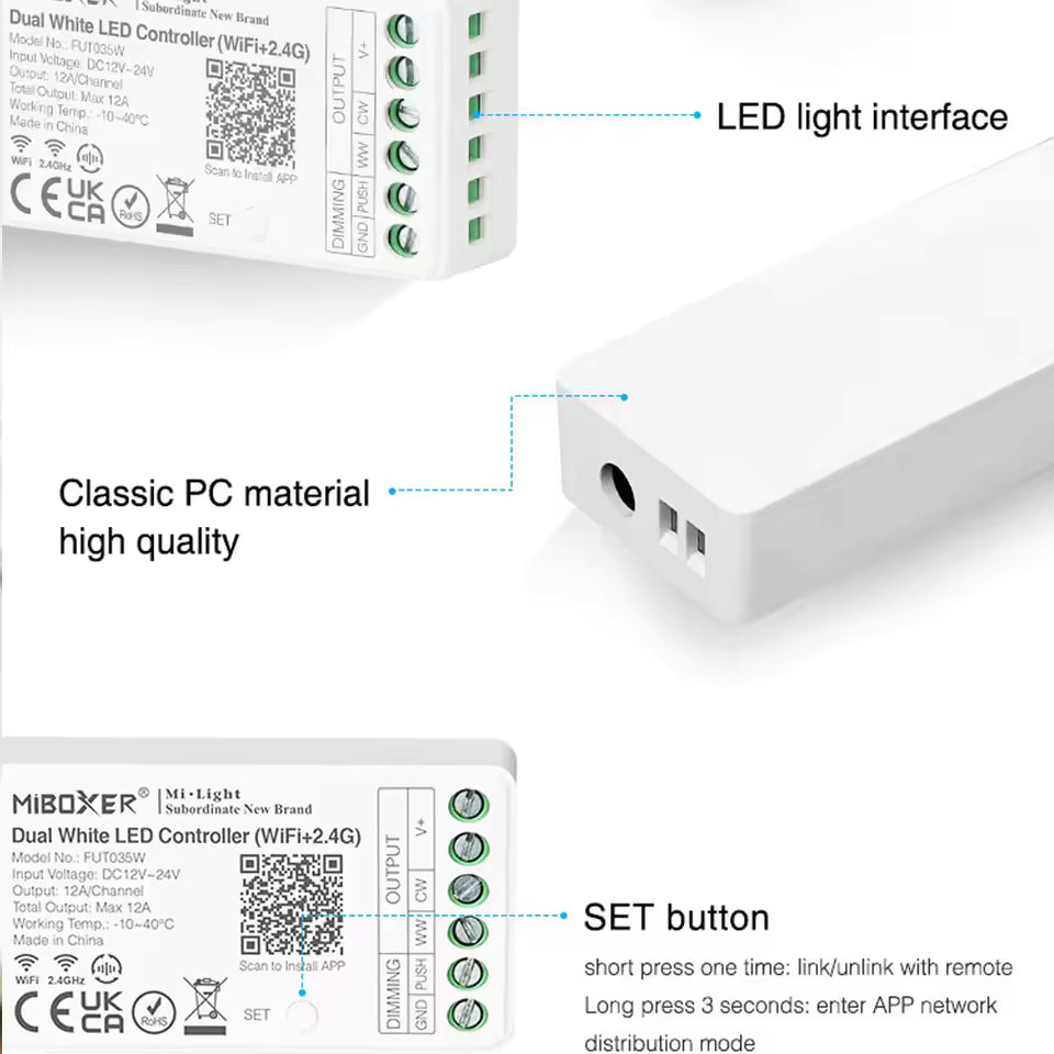 RGB+W Smart LED Strip Controller WiFi & Bluetooth