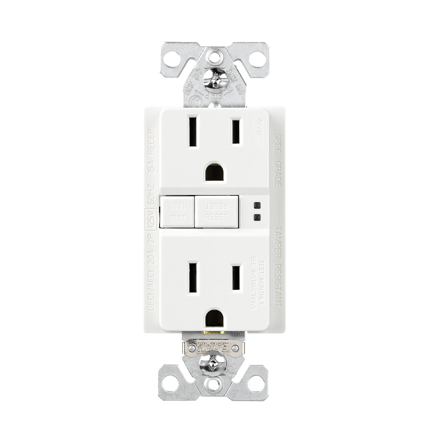 Eaton TRAFGF15W AFCI/GFCI Combination Duplex Receptacle, 15A, White