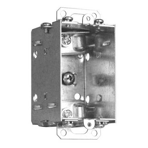 1102LUBAR | Hubbell Single Gang Device Box, Flush Ears, 2 In. Deep