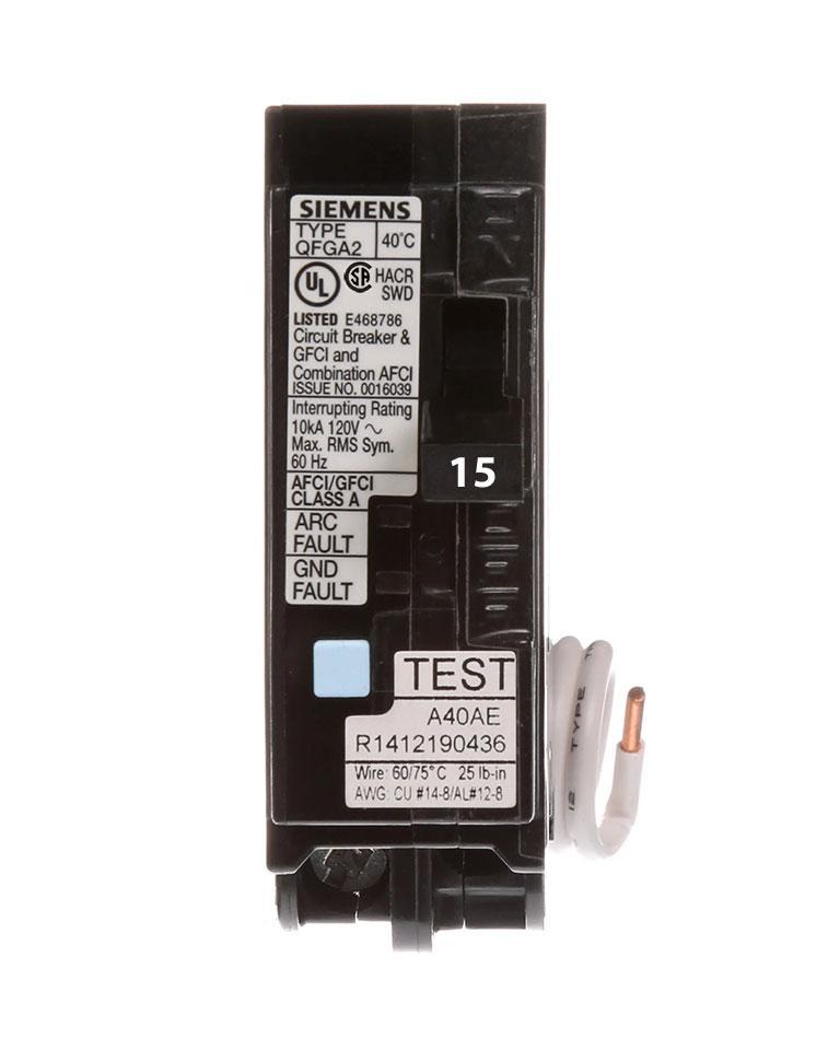 Q115DFCSA - Siemens 15 Amp Dual Function (AFCI/GFCI) Circuit Breaker