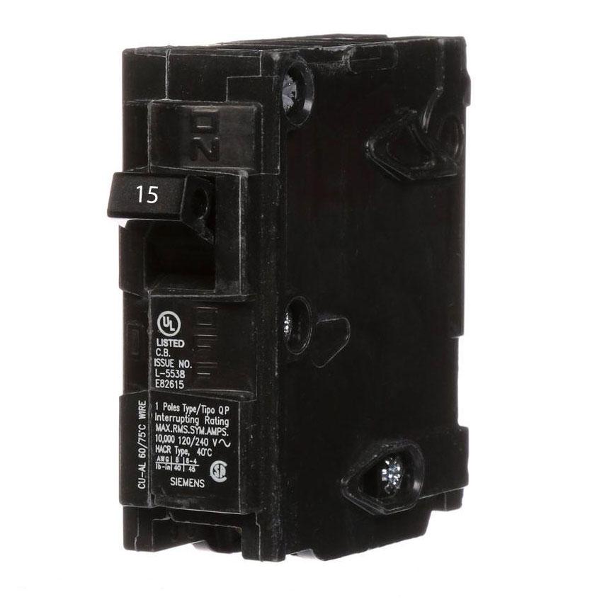 Q115 - Siemens 15 Amp Single Pole Circuit Breaker, Type Q, Plug-in