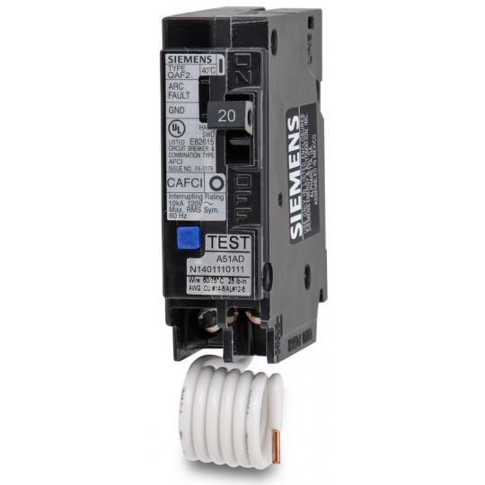 QA120AFCCSA - Siemens 20 Amp Single Pole Arc Fault (AFCI) Breaker