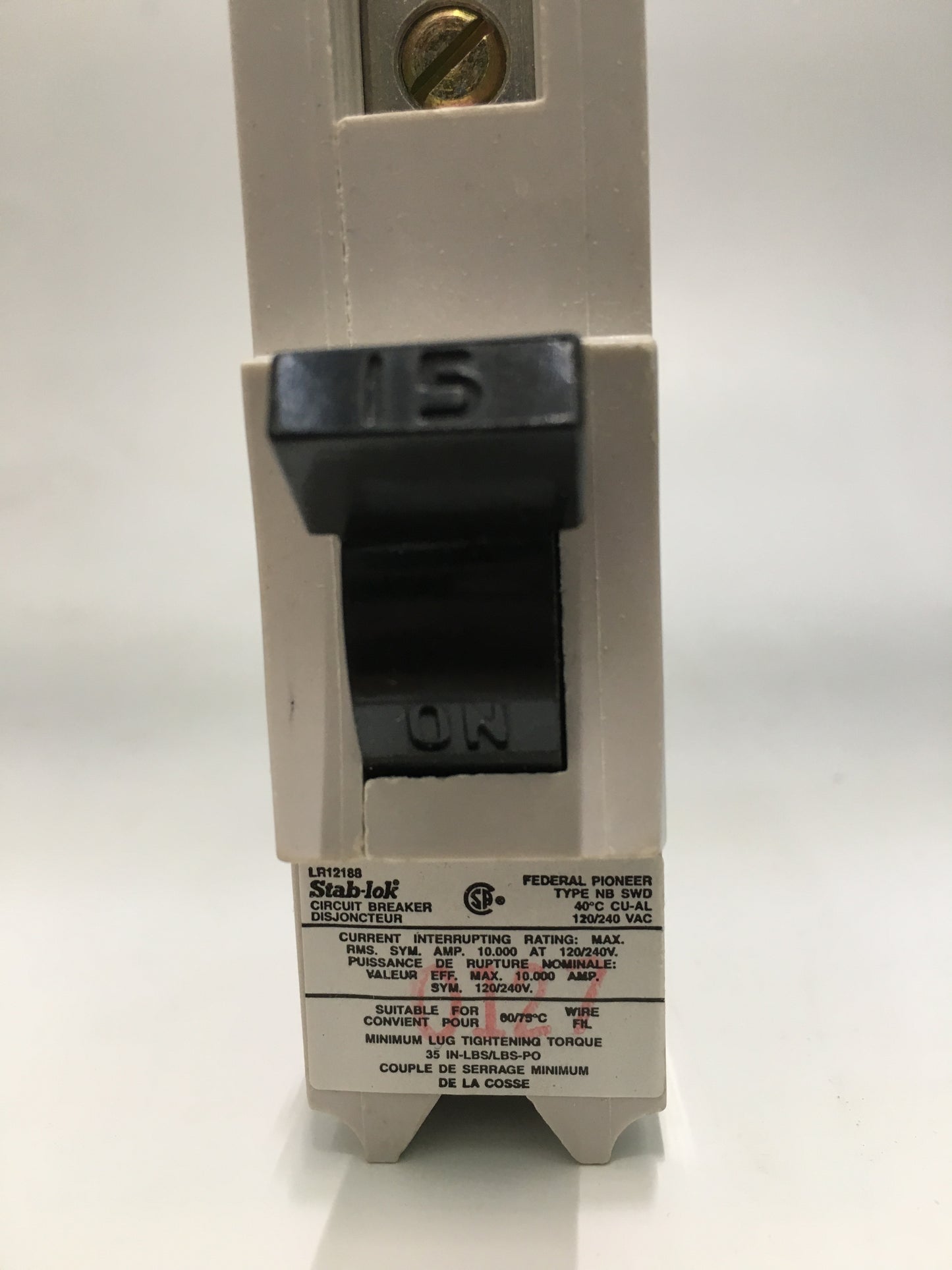 NB15 Federal Pioneer 15 Amp Circuit Breaker