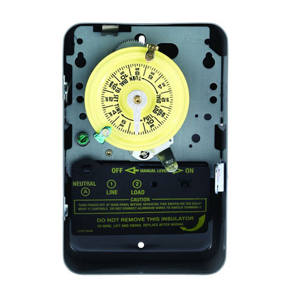 Intermatic T101 - 24 Hour Mechanical Time Switch, 120 VAC, 60Hz, SPST, Indoor Metal Enclosure, 1 Hour Interval