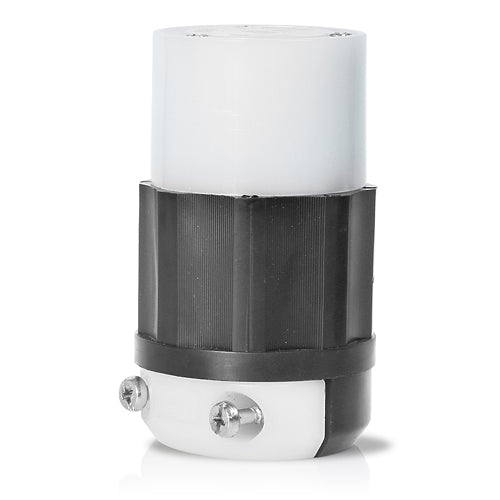 Leviton 2613 Locking Connector, 30 Amp, 125 Volt, Industrial Grade - Black & White