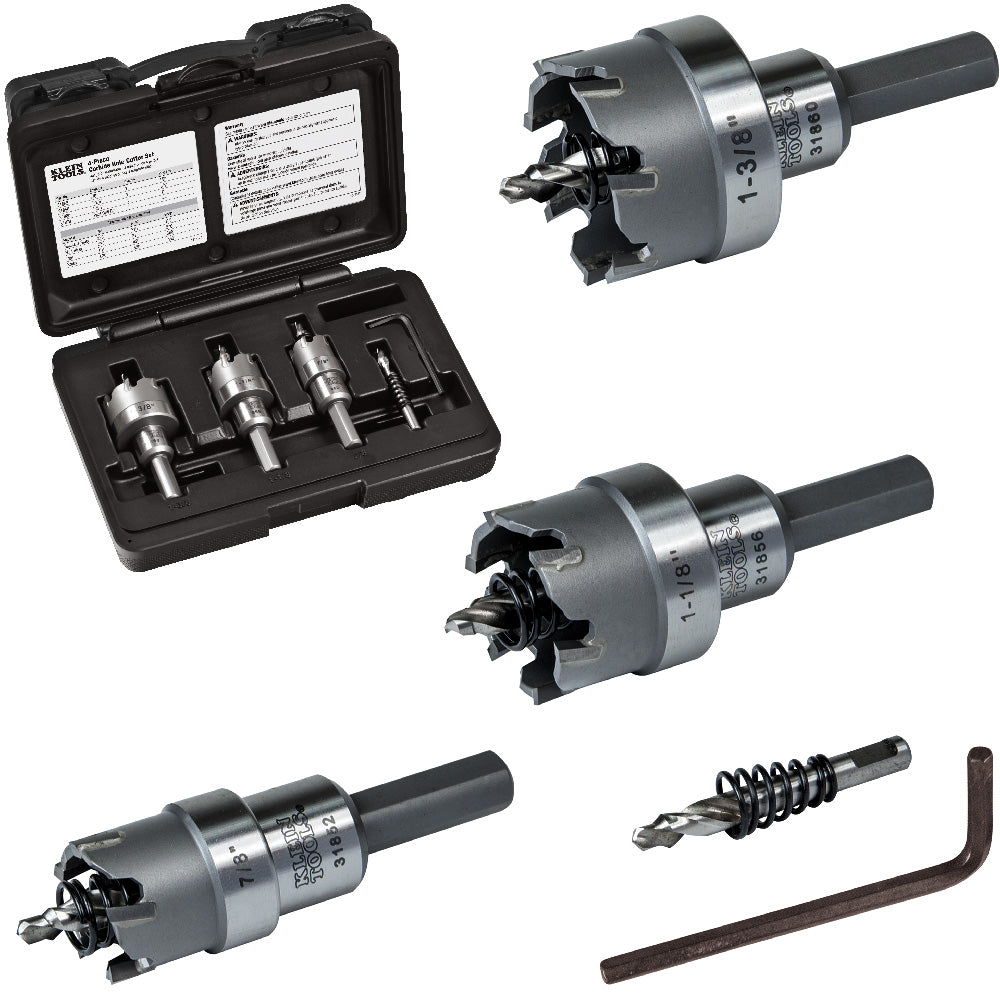 Klein Tools 31872 Hole Cutter Kit, Carbide Hole Cutter, 4-Piece