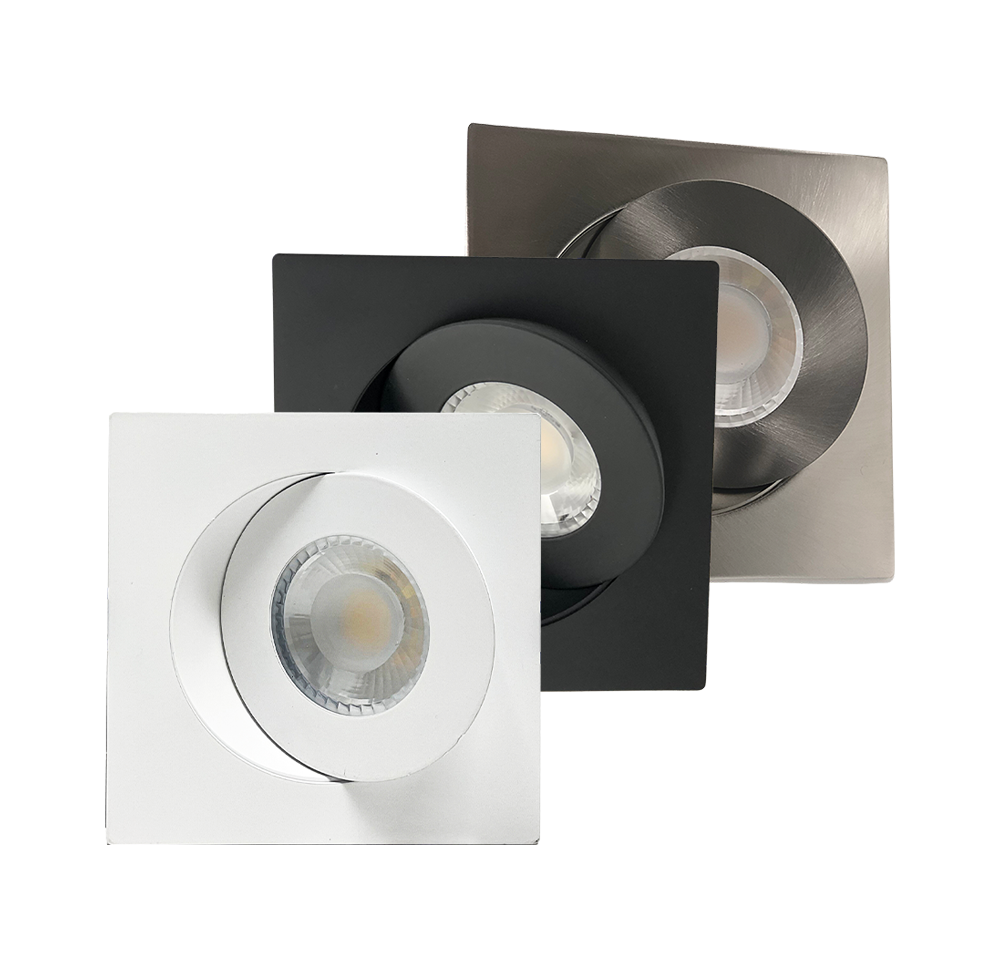 Dawnray 4" 5CCT LED Recessed Lighting Gimbal Square White/Black/Brushed Nickel