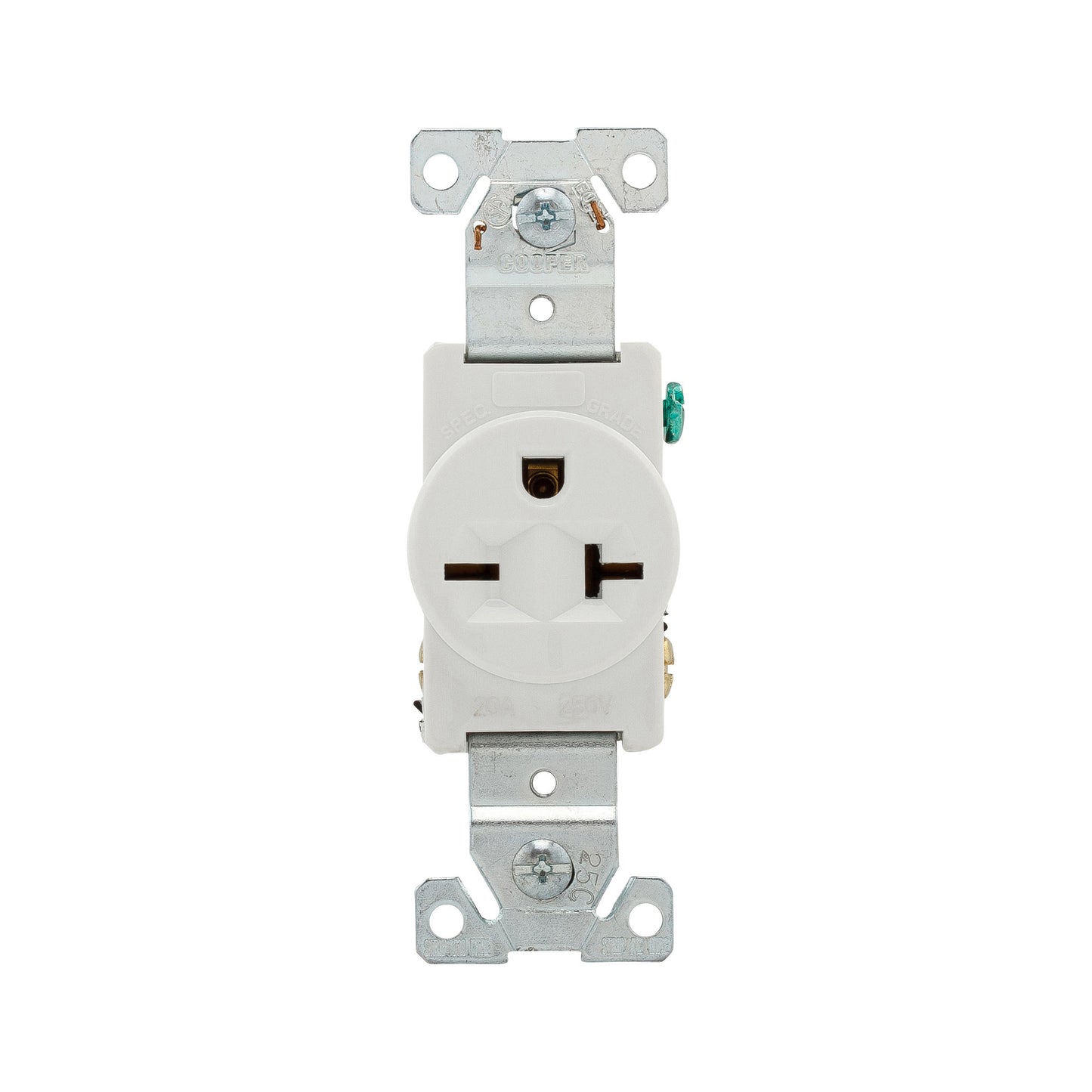 5461W - Eaton Single Straight Blade Receptacle, 250 VAC, 20 A