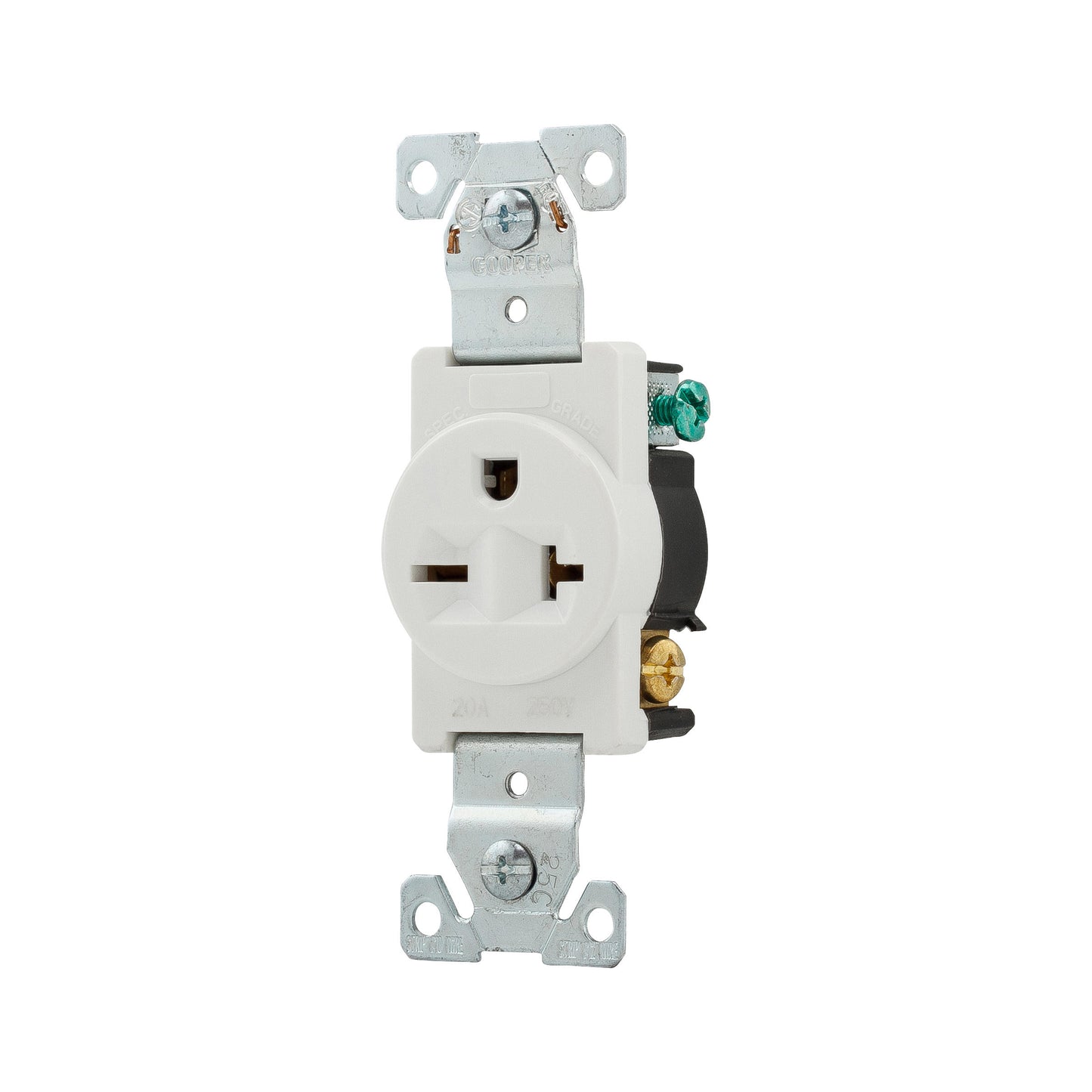 5461W - Eaton Single Straight Blade Receptacle, 250 VAC, 20 A