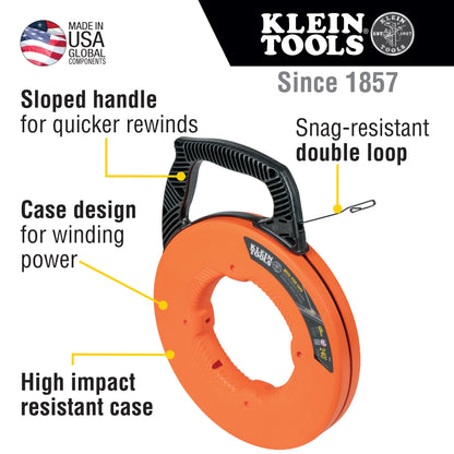 Klein Tools 56334 Steel Fish Tape, 1/8-Inch x 240-Foot