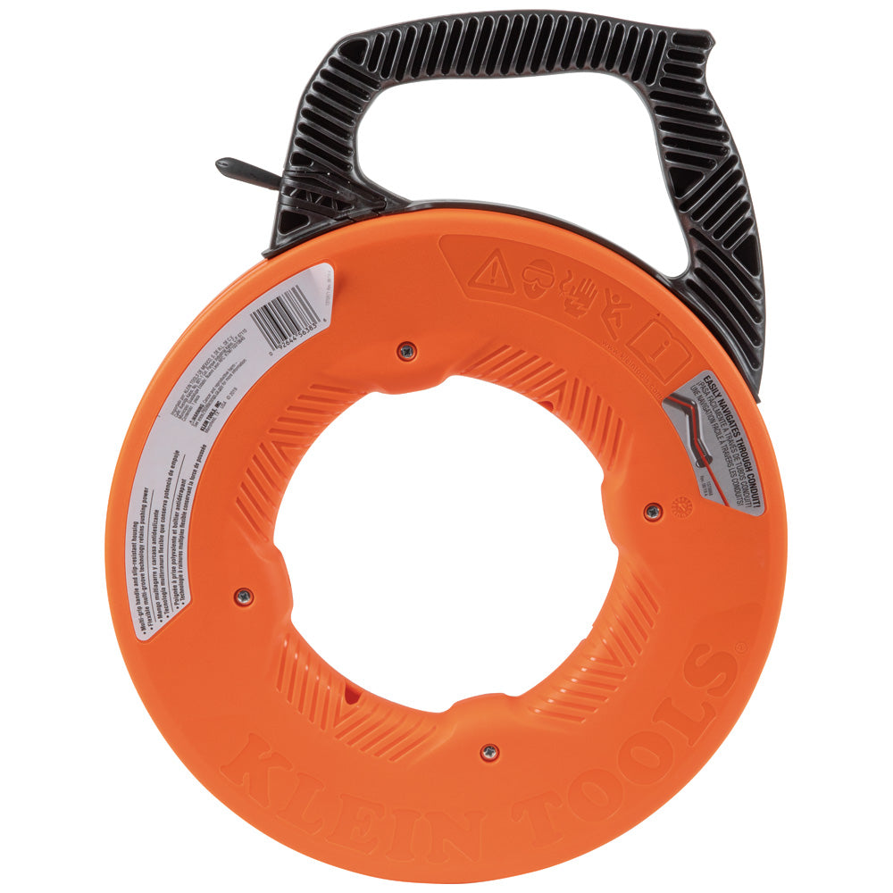 56383 | Klein Tools Multi‑Groove Fiberglass Fish Tape with Nylon Tip, 100ft