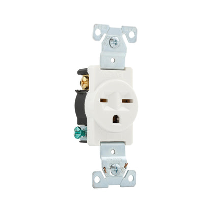 5661W - Eaton Single Straight Blade Receptacle, 250 VAC, 15 A