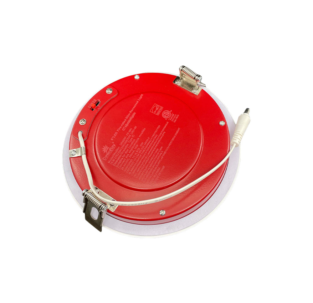 Dawnray 6" LED Slim Panel Round Fire Rated | DR60RF-FR-WH