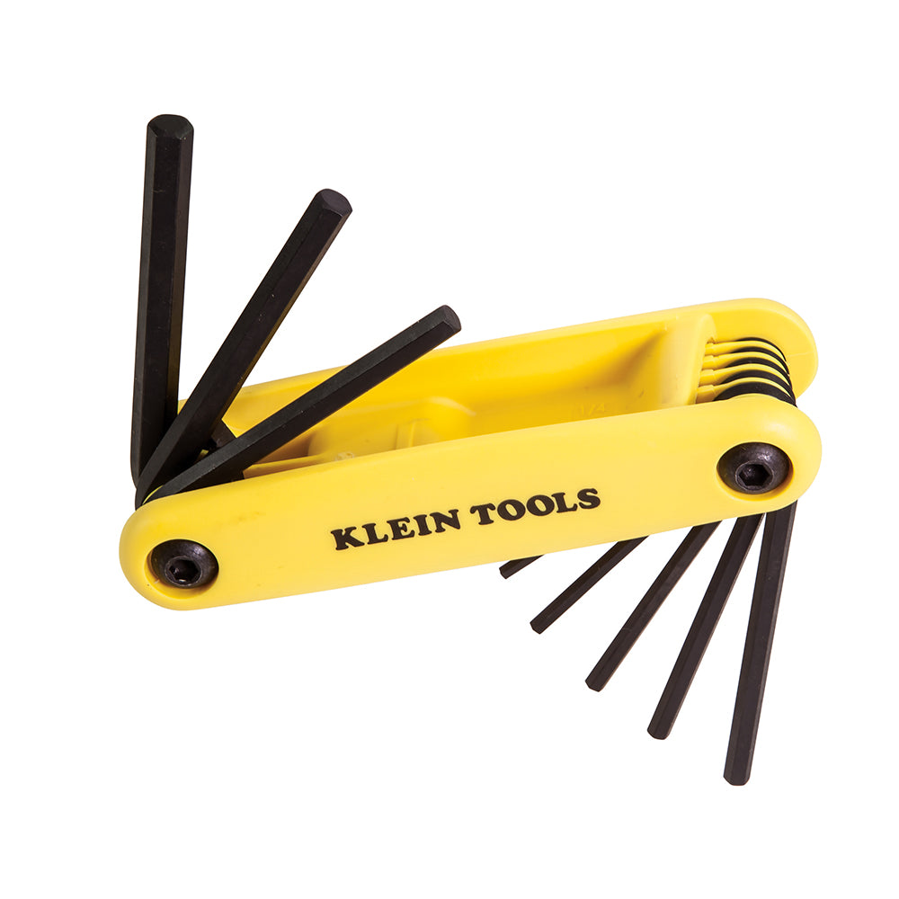 Klein Tools 70574 Grip-It® Hex Key Set, 9-Key, 4-1/2-Inch Handle, SAE Sizes